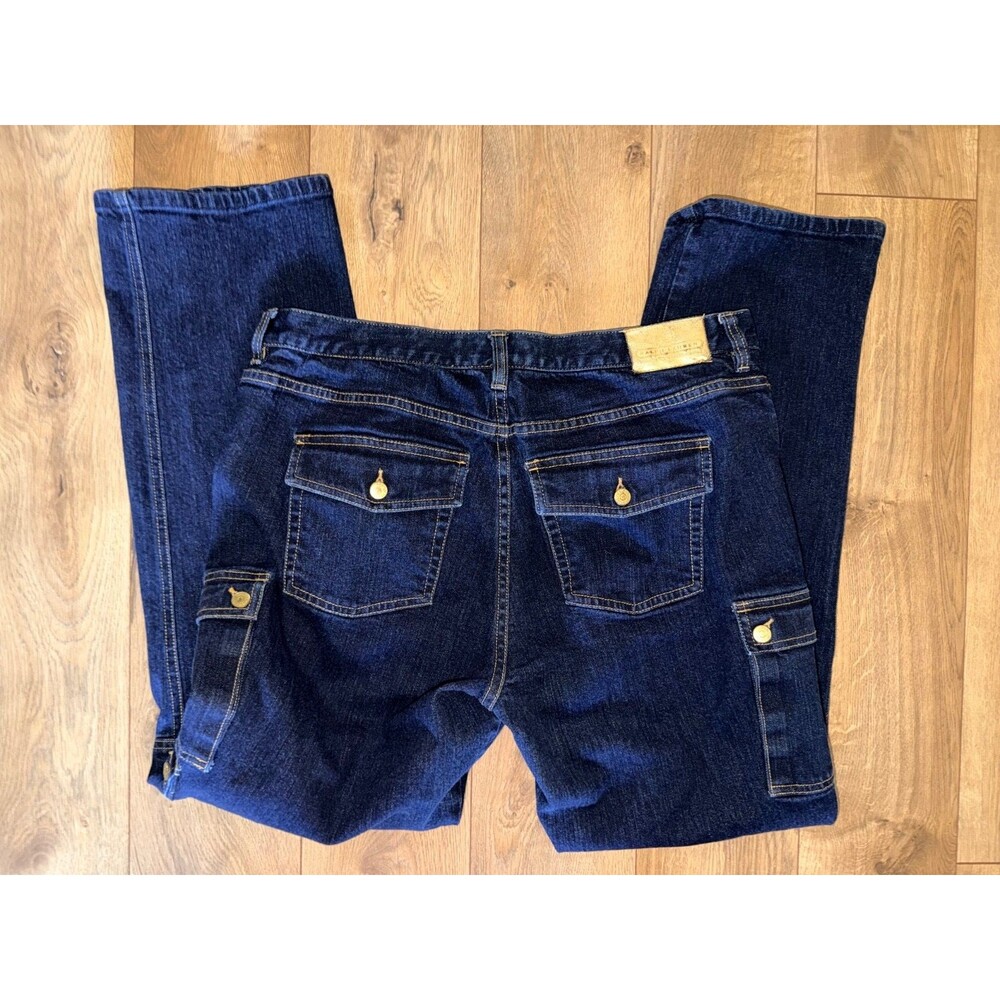 Womens Vintage Lauren Jeans Co Ralph Lauren Dark Cargo Jeans size 14 Modern Slim